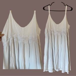 Addition Elle White Lace Detail Mini Dress Size 14